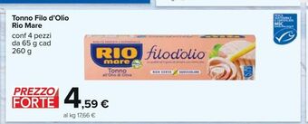 Carrefour Iper Tonno filo d'olio rio mare offerta