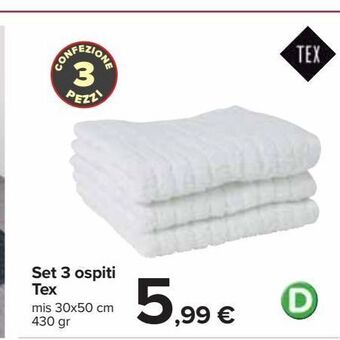 Carrefour Iper Set 3 ospiti tex offerta