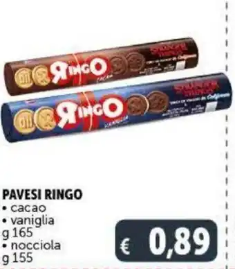 Deco Supermercati Pavesi Ringo Cacao, Vaniglia g 165, Nocciola g 155 offerta