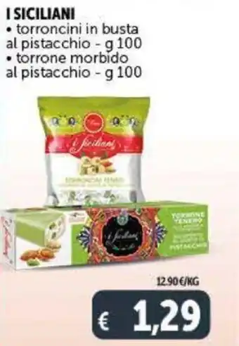 Deco Supermercati I Siciliani Torroncini in Busta Al Pistacchio - g 100, Torrone Morbido Al Pistacchio - g 100 offerta