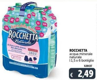 Deco Supermercati Rocchetta Acqua Minerale Naturale l 1,5 x 6 Bottiglie offerta