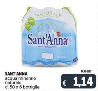 Deco Supermercati Sant'Anna Acqua Minerale Naturale cl 50 x 6 Bottiglie offerta