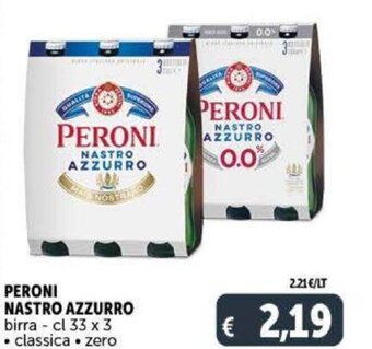 Deco Supermercati Peroni Nastro Azzurro Birra - cl 33 x 3 offerta