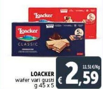 Deco Supermercati Loacker Wafer g 45 x 5 offerta