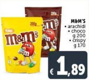 M&M's Arachidi, Choco g 200, Crispy g 170