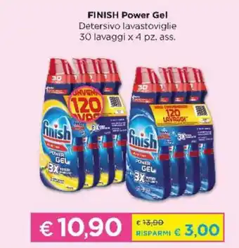 ALDI Finish Power Gel Detersivo lavastoviglie 30 lavaggi x 4 pz. ass. offerta