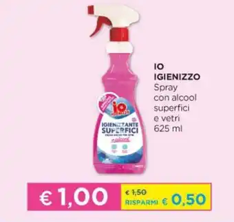 ALDI IO Igienizzo Spray con alcool superfici e vetri 625 ml offerta