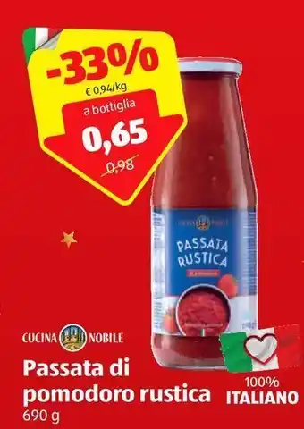 ALDI Passata di pomodoro rustica cucina nobile offerta