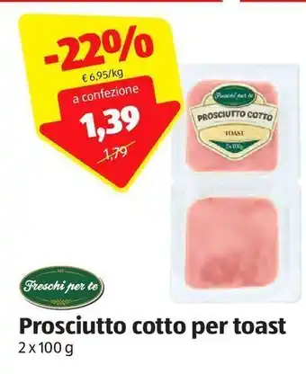 ALDI Prosciutto cotto per toast freschi per te offerta