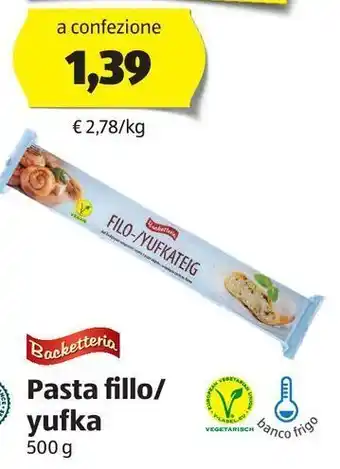 ALDI Pasta fillo / yufka backetteria offerta