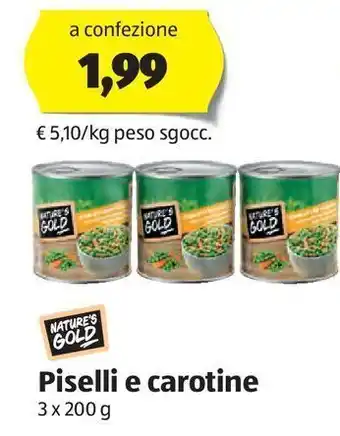 ALDI Piselli e carotine nature's gold offerta