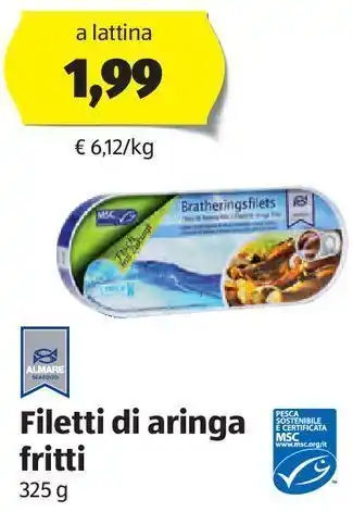 ALDI Filetti di aringa fritti seafood offerta