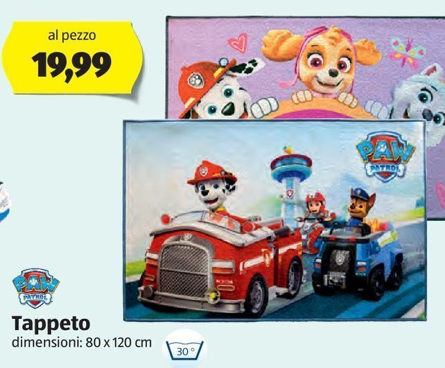 Tappeto paw patrol offerta di ALDI