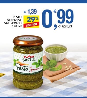 Qui Discount Pesto Genovese Sacla Vaso 190 Gr offerta
