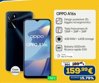 Euronics Oppo a16s offerta