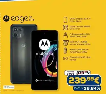 Euronics Edge 20 lite offerta
