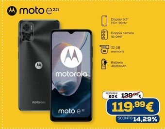 Euronics Moto e22i offerta