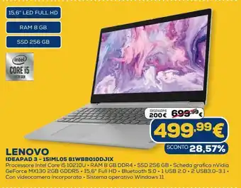 Euronics Lenovo ideapad 3 - 15iml05 81wbb010djix offerta