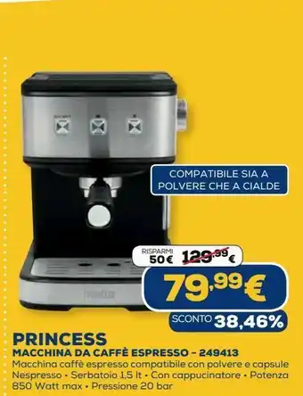 Euronics Princess macchina da caffè espresso - 249413 offerta