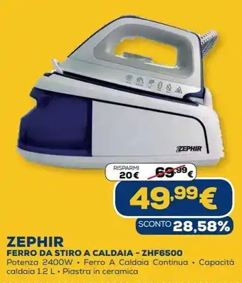 Euronics Ferro da stiro a caldaia zephir - zhf6500 offerta