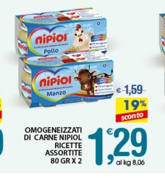 Qui Discount Omogeneizzati Di Carne Nipiol Ricette Assortite 80 gr x 2 offerta