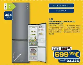 Euronics Frigorifero combinato lg - gbp62dsncc1 offerta