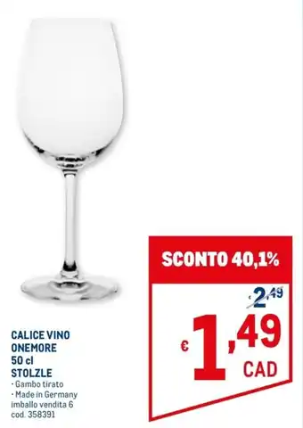 Metro Calice Vino Onemore 50 cl Stolzle offerta