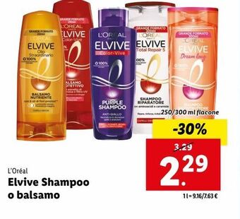 Lidl Elvive shampoo o balsamo offerta