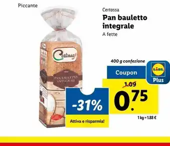 Lidl Pan bauletto integrale offerta