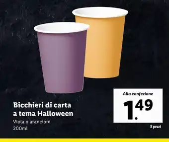 Lidl Bicchieri di carta a tema halloween offerta