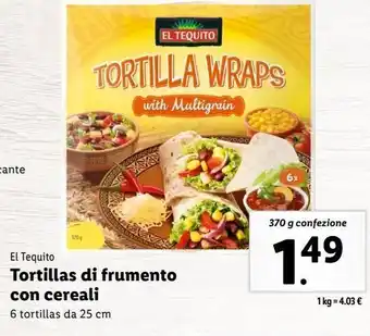 Lidl Tortillas di frumento con cereali offerta