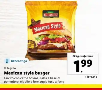 Lidl Mexican style burger offerta