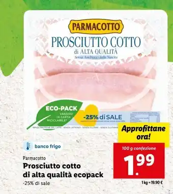 Lidl Prosciutto cotto di alta qualità ecopack offerta