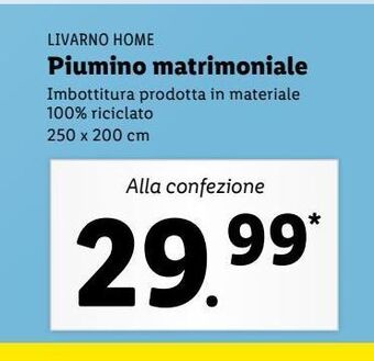 Lidl Piumino matrimoniale offerta