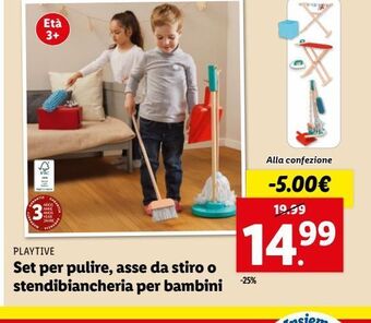 Lidl Set per pulire, asse da stiro o stendibiancheria per bambini offerta