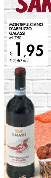 Montepulciano d'abruzzo galassi  ml 750