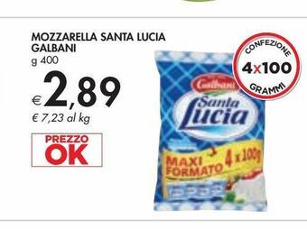 Bennet Mozzarella santa lucia galbani g 400 offerta