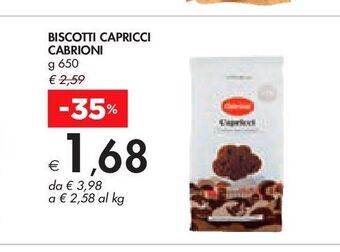 Bennet Biscotti capricci cabrioni g 650 offerta