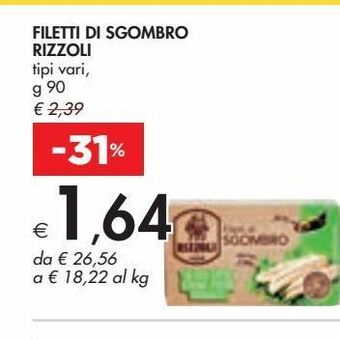 Bennet Filetti di sgombro rizzoli g 90 offerta