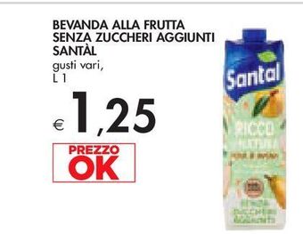 Bennet Bevanda alla frutta senza zucheri aggiunti santal l 1 offerta