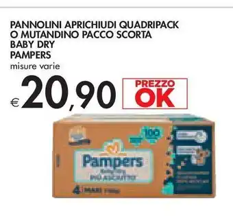 Bennet Pannolini aprichiudi quadripack o mutandino pacco scaarta baby dry pampers offerta