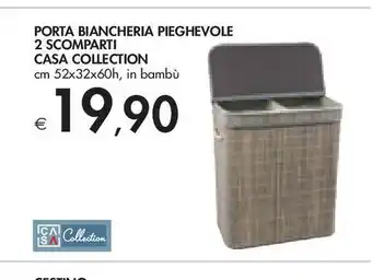 Bennet Portabiancheria pieghevole 2 scomparti casa collection offerta