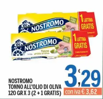 Gruppo Pascar Nostromo Tonno all'Olio di Oliva 120 gr x 3 (2 + 1 gratis) offerta