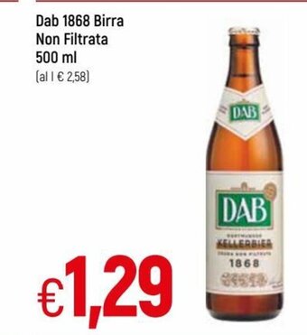 IperFamila Dab 1868 Birra Non Filtrata 500 ml offerta