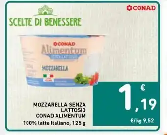 Spazio Conad Mozzarella senza lattosio conad alimentum offerta