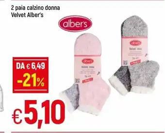 2 paia calzino donna Velvet Alber's
