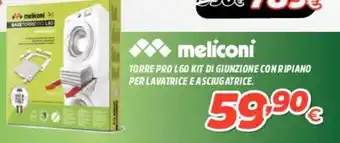 Fiducia & Convenienza Meliconi Torre Pro L60 Kit di Giunzione con Ripiano per Lavatrice e Asciugatrice offerta