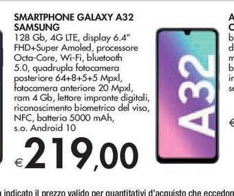Bennet Smartphone galaxy a32 samsung offerta