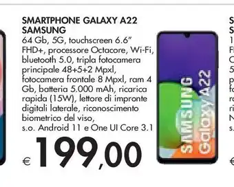 Bennet Smartphone galaxy a 22 samsung offerta