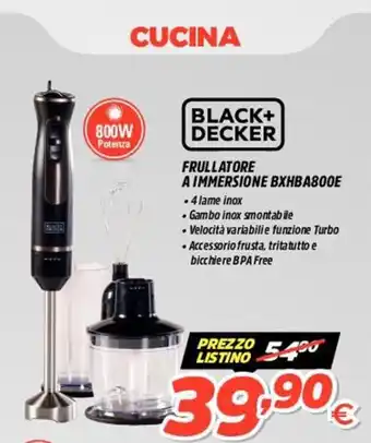 Fiducia & Convenienza Black+Decker Frullatore A Immersione BXHBA800E offerta